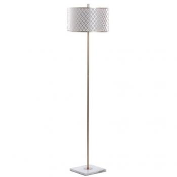 Lámpara de Suelo Metal Dorada-Blanca 40x40x165 cm - Estilo y Funcionalidad