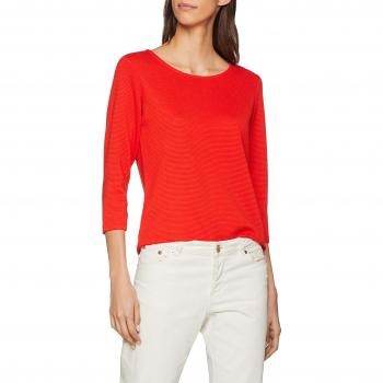 JDY Jdysaga 3/4 Zip Top Jrs Noos, Camisa Manga Larga para Mujer, Rojo Fiery Red, 44