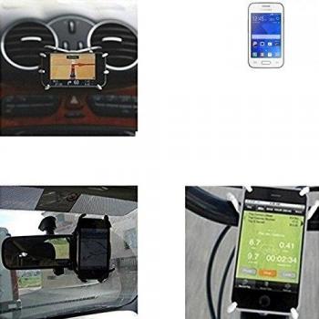 soporte para coche y para mesa etc. para Samsung Galaxy Young 2, negro araña. montaje de la salida aire, espejo retrovisor, bicicletas, etc. Trípode - K-S-Trade