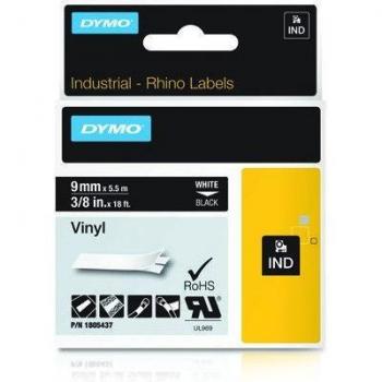 Etiquetas de Vinilo DYMO 1805437 - Rollos de cinta adhesiva para impresora de etiquetas en blanco y negro