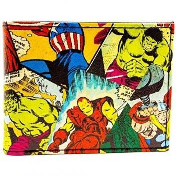 Cartera de Marvel Avengers cómico retro naranja
