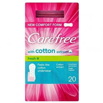 Carefree Normal with Cotton Extract Panty Liners, Pack of 20, White