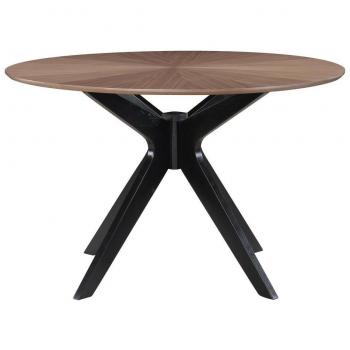 Mesa de comedor redonda DIELLI en nogal 120 cm