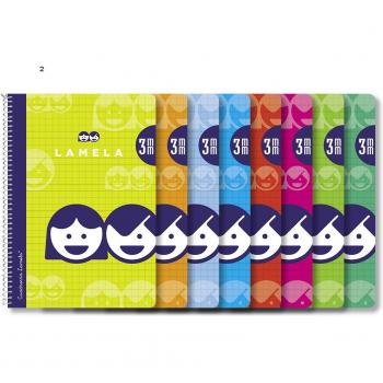 Cuaderno cuarto 3mm tapa básica Lamela colores surtidos