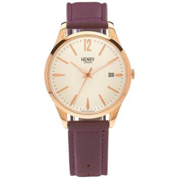 Reloj Unisex Henry London Heritage Hampstead con Correa de Cuero, Diámetro 39 mm