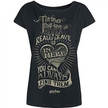 HARRY POTTER The Ones That Love Us Mujer Camiseta Negro S, 100% algodón, Ancho