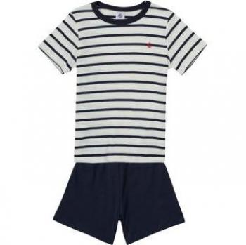 Pijama corto a rayas de algodón para niño Petit Bateau