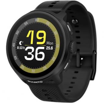 Reloj Inteligente Suunto Run All Black 46 mm con Pantalla AMOLED y Correa de Silicona