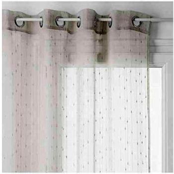 Visillo Anissa 140 x 240 cm marfil con ojales y relieve
