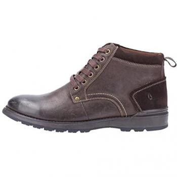 Hush Puppies Dean Brown Leather and Suede Memory Foam Boots for Men - Size UK 9