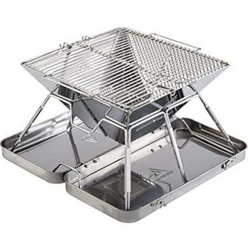 Parrilla Plegable de Acero Inoxidable para Camping Eldfell M - Grill de Carbón Portátil