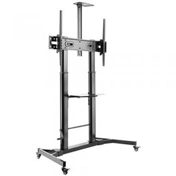Soporte de TV móvil myWall HP 104 L, altura ajustable para pantallas de 60 a 100 (152-254 cm), capacidad hasta 100 kg, con manivela, color negro