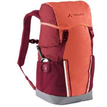Mochila infantil Vaude Puck 14 hotchili, mochila de montaña roja, capacidad de 14 litros, diseño ergonómico para niños, sistema de ventilación en la espalda, material resistente al agua y a la abrasión