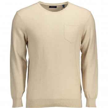 Gant Beige Cotton Sweater - S, Round-neck Knitwear, Male, Size: S