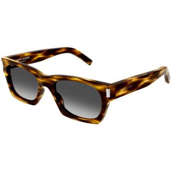 Saint Laurent New Wave Rectangular Sunglasses Green Male 54 MM Classic Unisex Sunglasses SL 402 Multicolor Size 54 MM