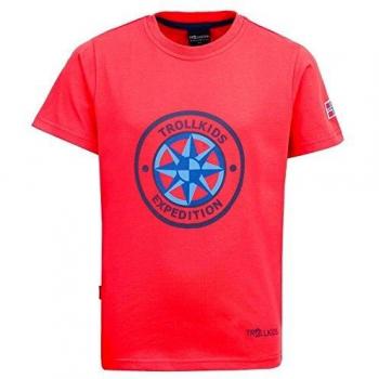 Trollkids Camiseta Windrose para Niños con Protección UV de Secado Rápido, Color Rojo Talla 2 años