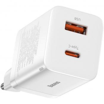 Baseus Travel Charger Super Si Pro Mini Fast Charger C+U PD 3.0 QC 3.0 30W EU White
