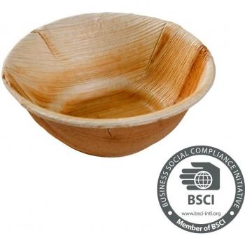 BIOZOYG Palmware - Vajillas Desechables ecológicas Hechas de Hojas de Palma I 200 Piezas oja de Palma tazón Redondo 425ml ø15cm I ensaladera tazón - tazón de Sopa - tazón de Aperitivos