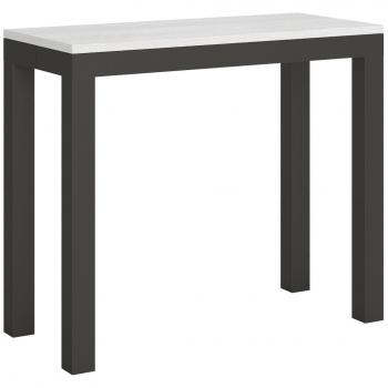 Consola Extensible Everyday Small Evolution 90x40/196 cm Estructura Fresno Blanco Anthracita