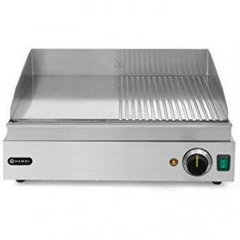 Placa de grill 1/2 lisa y 1/2 estriada Hendi 2400W 230V 51x32cm