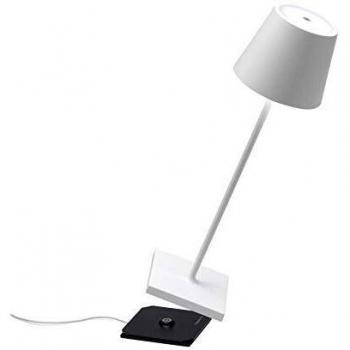 Lámpara de Mesa LED Recargable y Regulable Zafferano Ailati Poldina Pro 2,2W 3000K IP54 Blanca LD0340B3