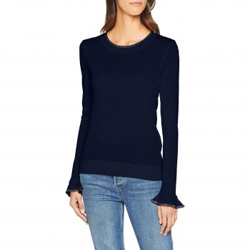 SELECTED FEMME Slfcosta LS Knit Peblum O-Neck B, suéter para Mujer, Azul Dark Sapphire, 40