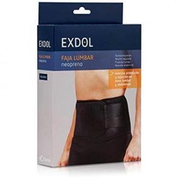 Exdol, Faja lumbar tejido neopreno. Negro Unisex