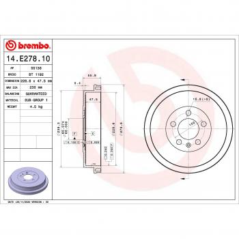 Tambor de freno BREMBO 14.E278.10