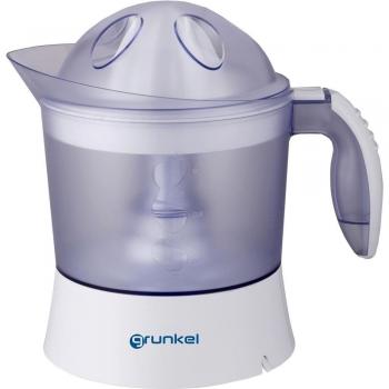 Grunkel - XP-130 U - Exprimidor Naranjas o Citricos Eléctrico, Regulador de Pulpa, Función Start & Stop, Doble Cono y Cubierta Antipolvo - 40W - Blanco