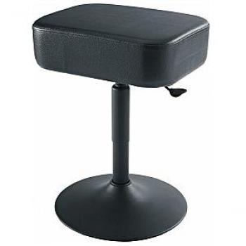 K&M Adjustable Black Piano Stool with Pneumatic Lift