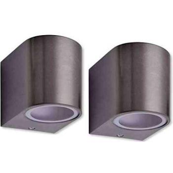 vidaXL 2x Lámparas de Pared Jardín Modernas Luz Abajo Aluminio Luces de Patio