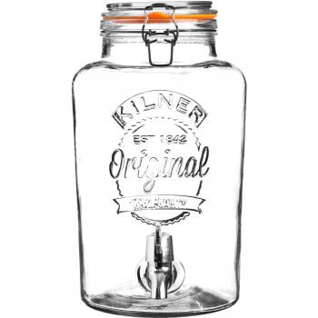 Kilner Clip Top dispensador de bebidas redondo P001, Vidrio, 8 Litre, 8 Litre