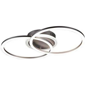 Plafoniera LED Venida Doble Círculo Titanio, Dimmer y Luz Central Regulable