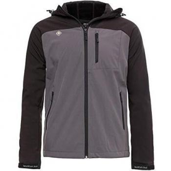 Izas Basile Chaqueta Softshell, Hombre, Gris Oscuro/Negro, M