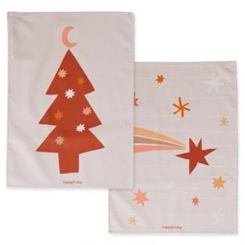 Paño de Cocina Boho Navidad Multicolor 2 Unidades 70 x 50 cm 100% Algodón