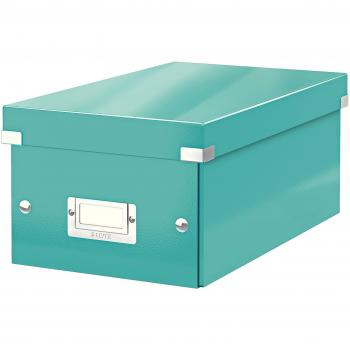 Caja de almacenamiento para DVD Click & Store WOW, turquesa, 206 x 147 x 352 mm, con etiqueta