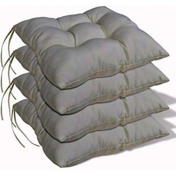 vidaXL Conjunto de 4 Cojines Para Asientos de Sillas Almohada Color Leche Blanca 8 cm
