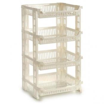 BigBuy Home S3600257 Carrito Verdulero Plástico 4 Niveles, Materiales Varios, Multicolor, 29 x 77 x 42 cm