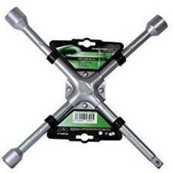 Motorkit MOTOR16500 Llave de Rueda con Cruz Fija,17/19/21 mm.