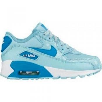 Nike Air Max 90 Prem LTR (PS) Zapatillas de deporte, Niñas, Azul / Blanco, 35