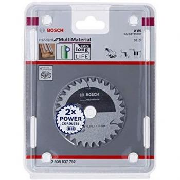 Bosch Professional 2608837752 Disco de sierra circular Standard, MultiMaterial, 30 dientes, accesorio de sierra circular sin cables, 85 x 15 x 1,5 mm