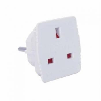 GSC Garsaco Adaptador de clavija europea a inglesa GSC 0200598, blanco