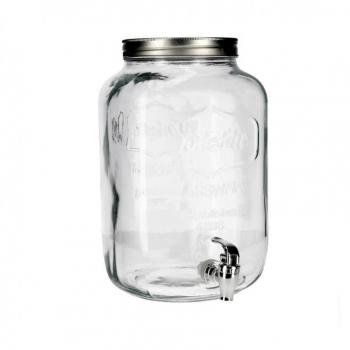 Tarro de Cristal con Grifo Gerimport Volga 8 Litros para Todo Tipo de Bebidas