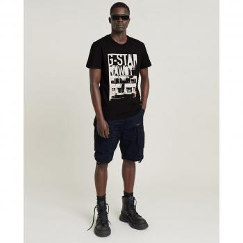 G-Star Men's Rovic Zip Relaxed Cargo Shorts 29, Casual Cotton, Navy Blue