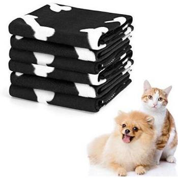 Nobleza – 6 x Manta para Mascotas Perros Gatos, Manta Sofa Suave Lavables a máquina 75 * 75cm para Perros Gatos Conejos y Otras Mascotas Negro