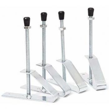 Relaxdays - 4 Soportes de pared para neumaticos, 13.5 x 2.5 x 18.5 cm, Acero con tapones de goma
