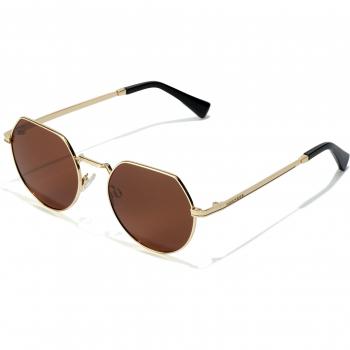 HAWKERS - POLARIZED AURA Gafas de Sol Unisex con Montura Dorada Hexagonal y Cristal Polarizado