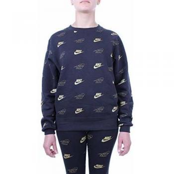NIKE W NSW Crew BB BFF Shine Sudadera, Mujer, Negro