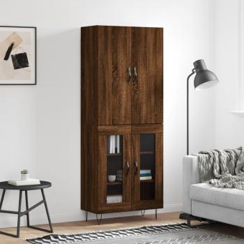 Armario alto de madera multicapa marrón roble 69,5x34x180 cm