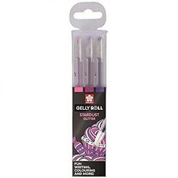 Bolígrafo de gel SAKURA Gelly Roll Stardust Set 3 colores con purpurina Dulces